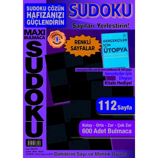 Bulmaca Sudoku 2022 01 Kitab Ve Fiyat Hepsiburada