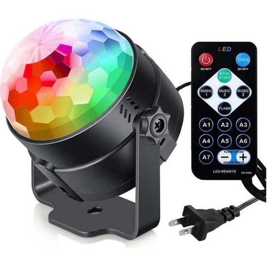 Sunlink 7 Renk Dj Disko Topu Lumiere 3W Ses Aktif Lazer Projektör Rgb Sahne Aydınlatma Efekti Lamba Işık Müzik Noel Ktv Partisi (Yurt Dışından)