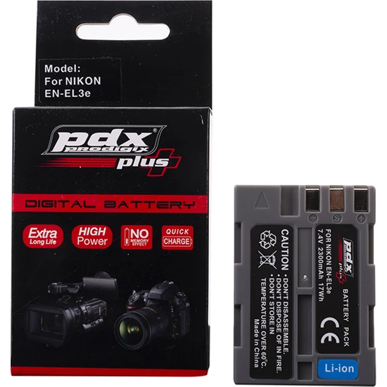 Pdx Nikon ENEL3E Batarya Pil 2300mAh D50, D70, D70s, D80, D90, D100, D200, D300, D300S, D700