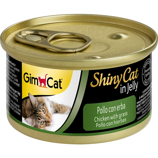 Gimcat Shinycat Konserve Kedi Maması - Tavuklu Kedi Otlu 70GR