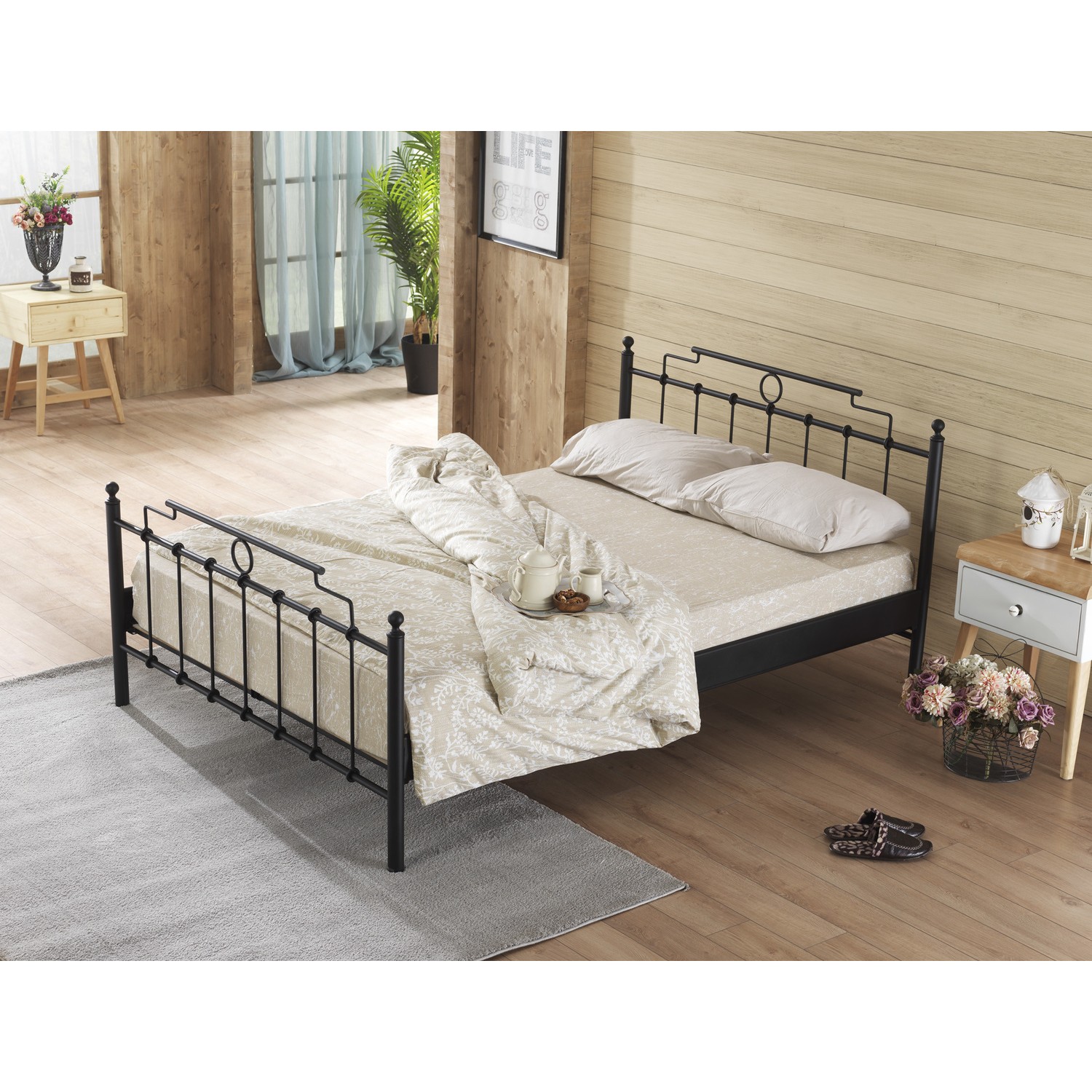 Unimet Hatkus Çift Kişilik Ferforje Metal Karyola 140x200