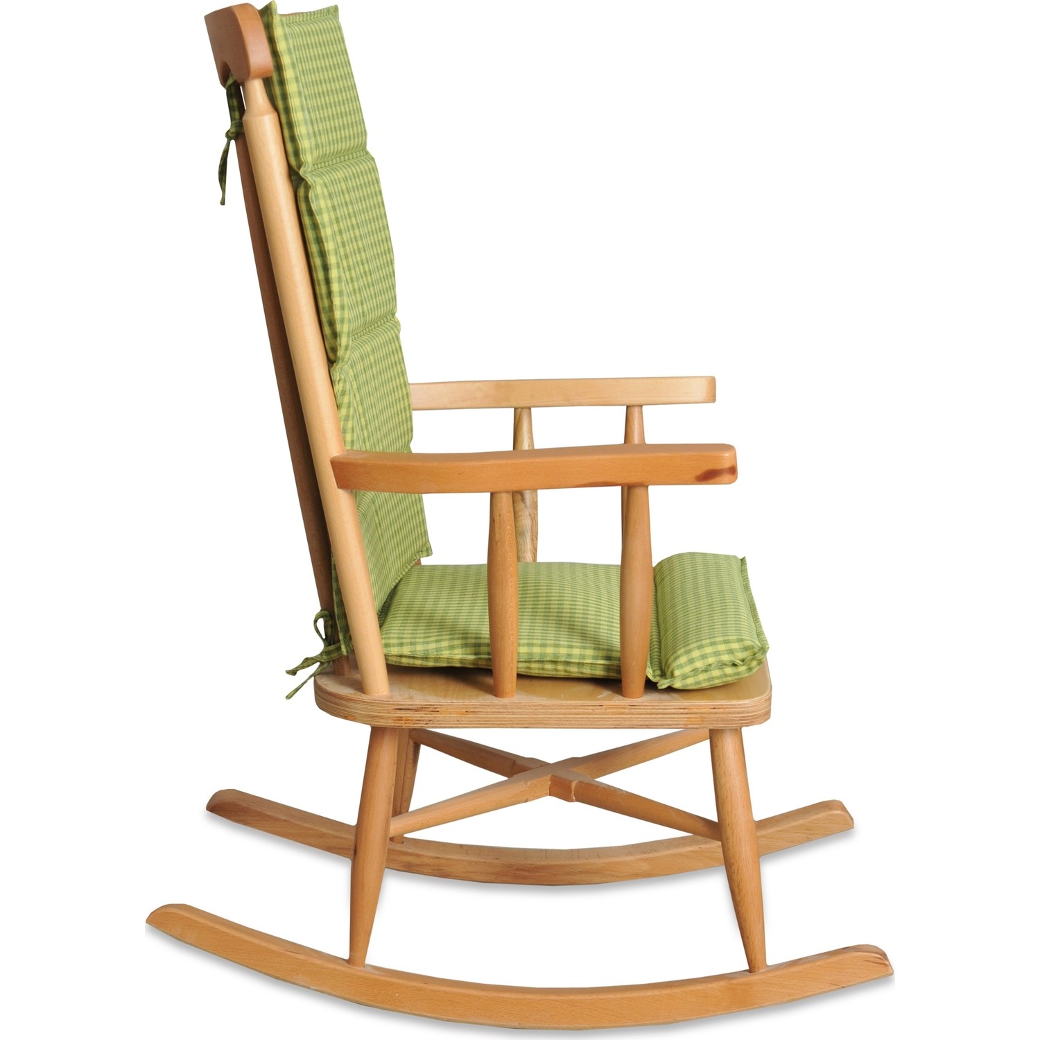 Teksas Yeşil Minderli Naturel Sallanan Sandalye Fiyatı