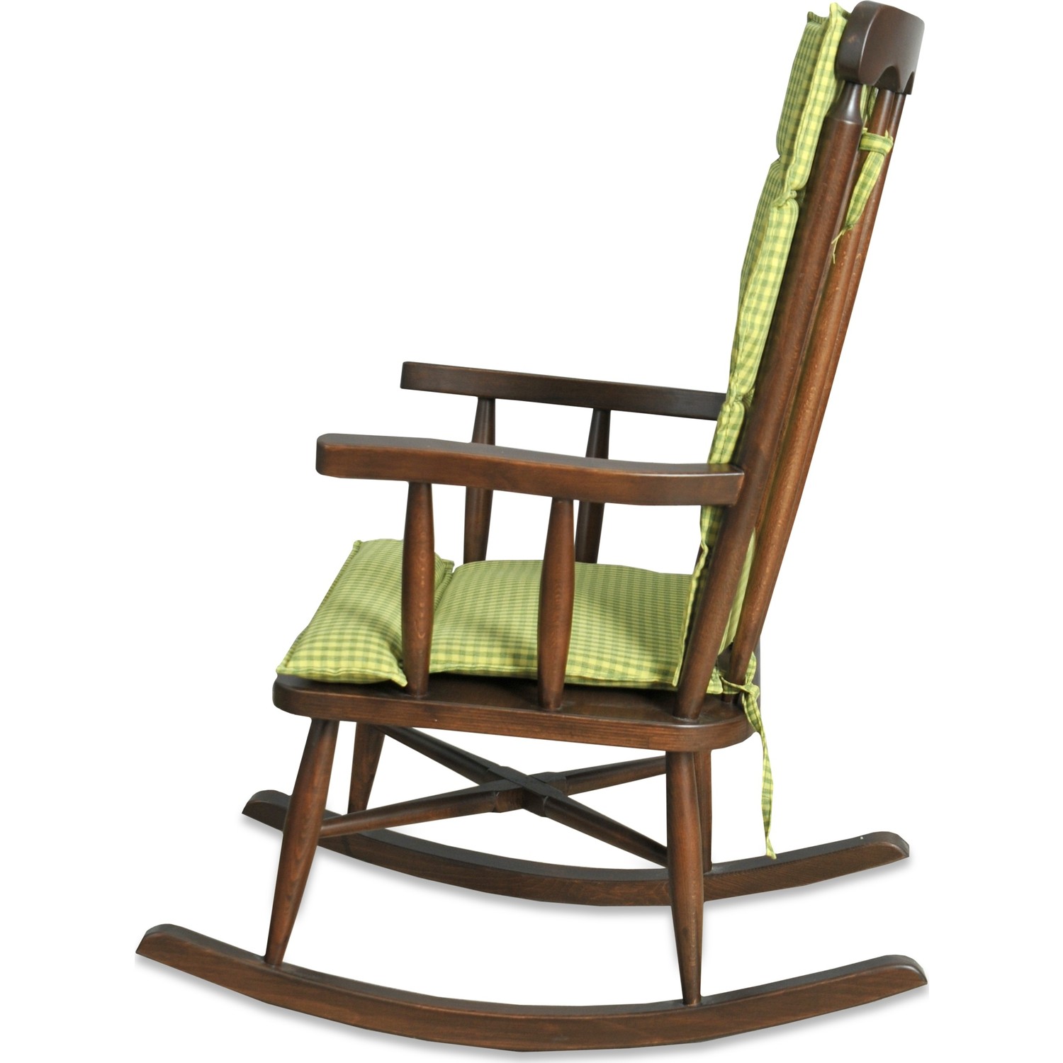 Teksas Yeşil Minderli Ceviz Sallanan Sandalye Fiyatı