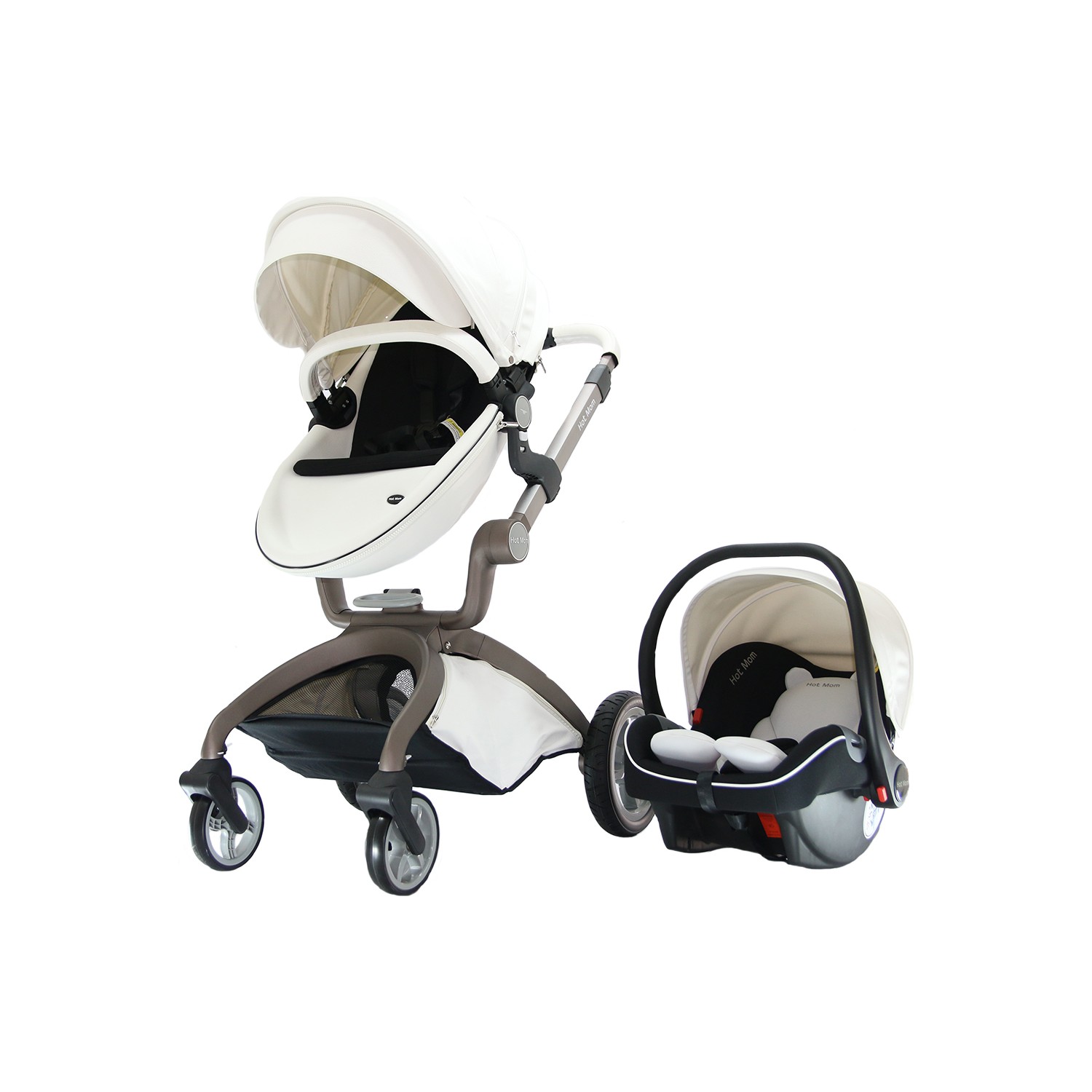 Yoyko Hotmom Travel Sistem Bebek Arabası Ana Kucaklı Beyaz