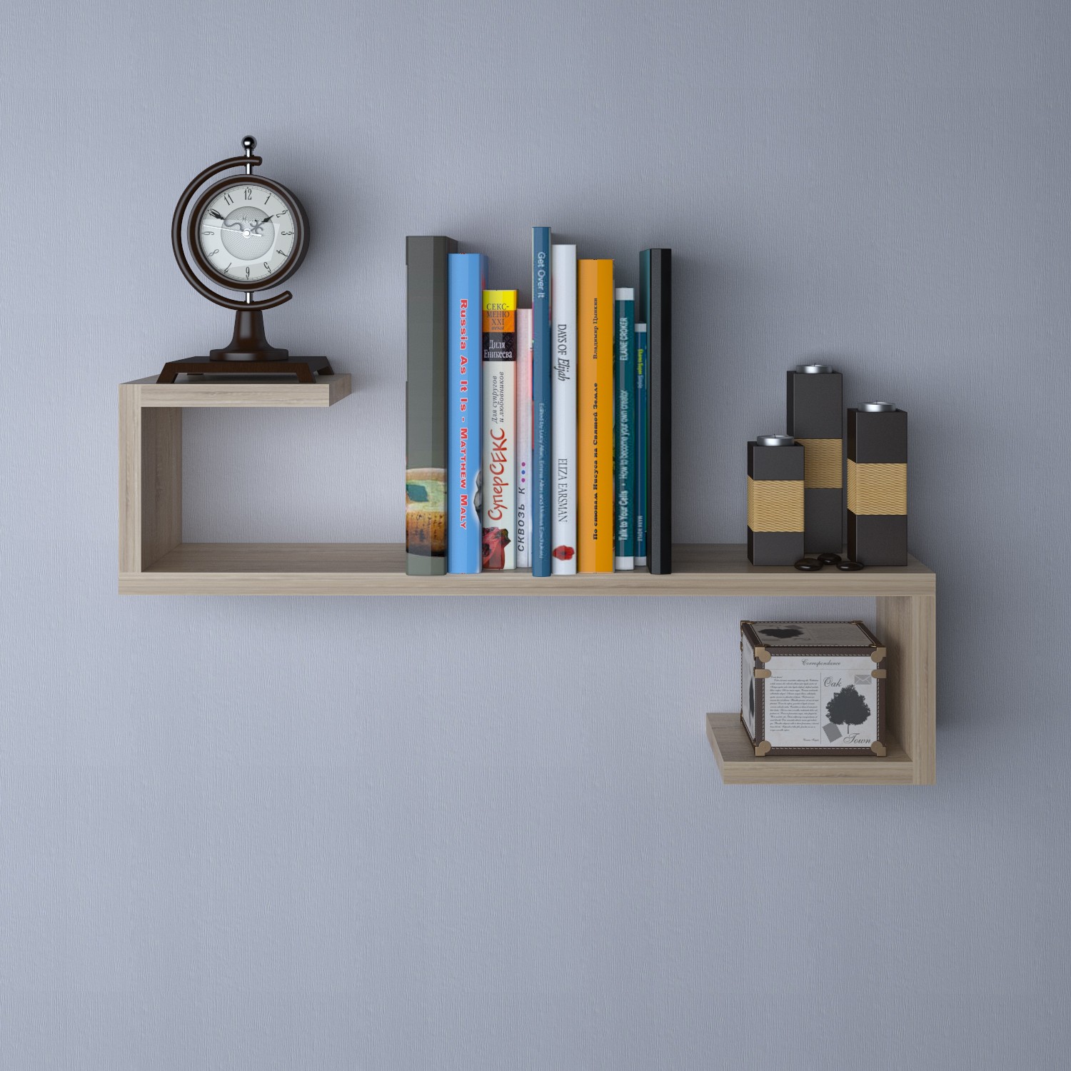 Eyibil Mobilya Nehir Dekoratif Duvar Raf Seti 18 mm Meşe Fiyatı