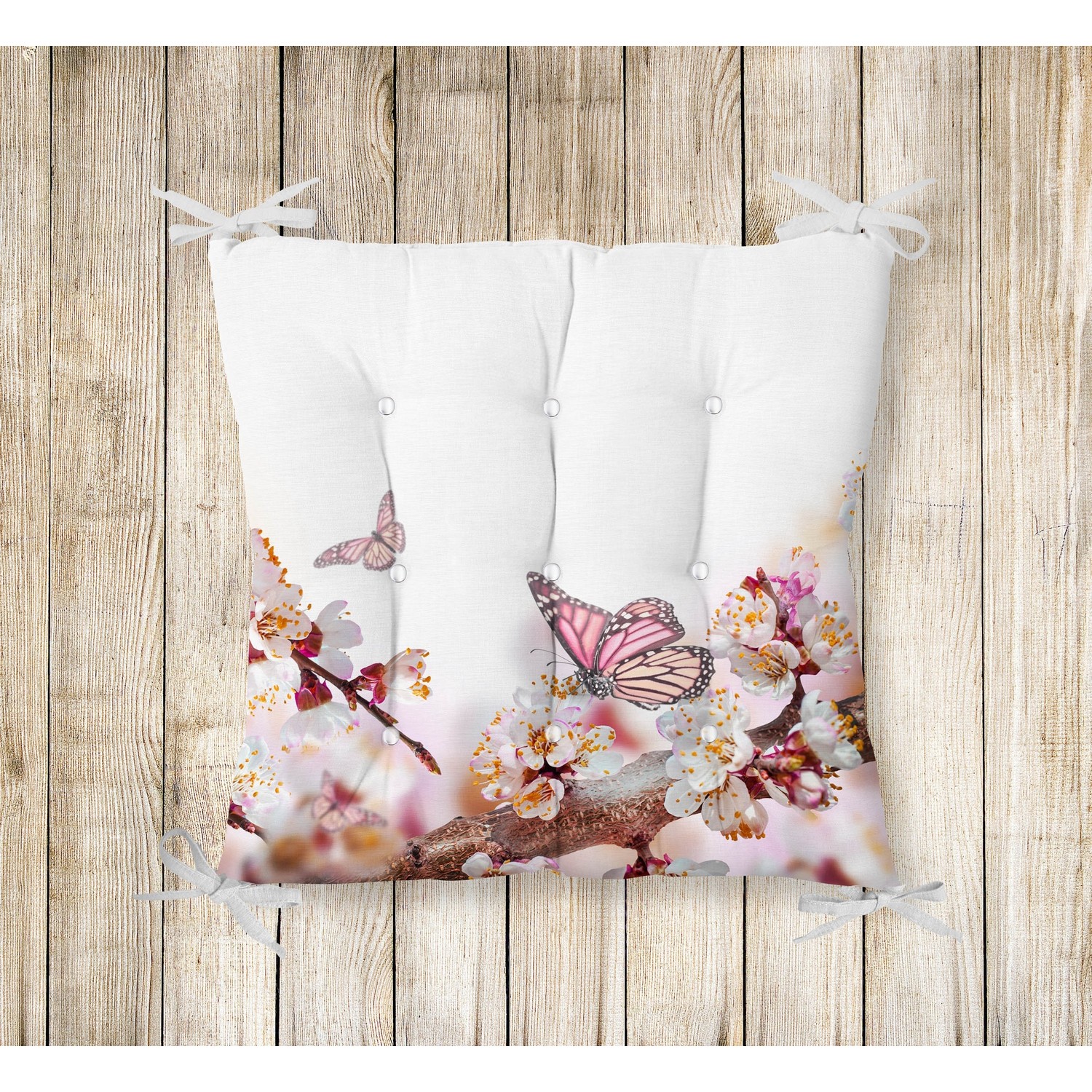 RealHomes Pofidik Kare Sandalye Minderi 40x40cm Düğmeli Fiyatı