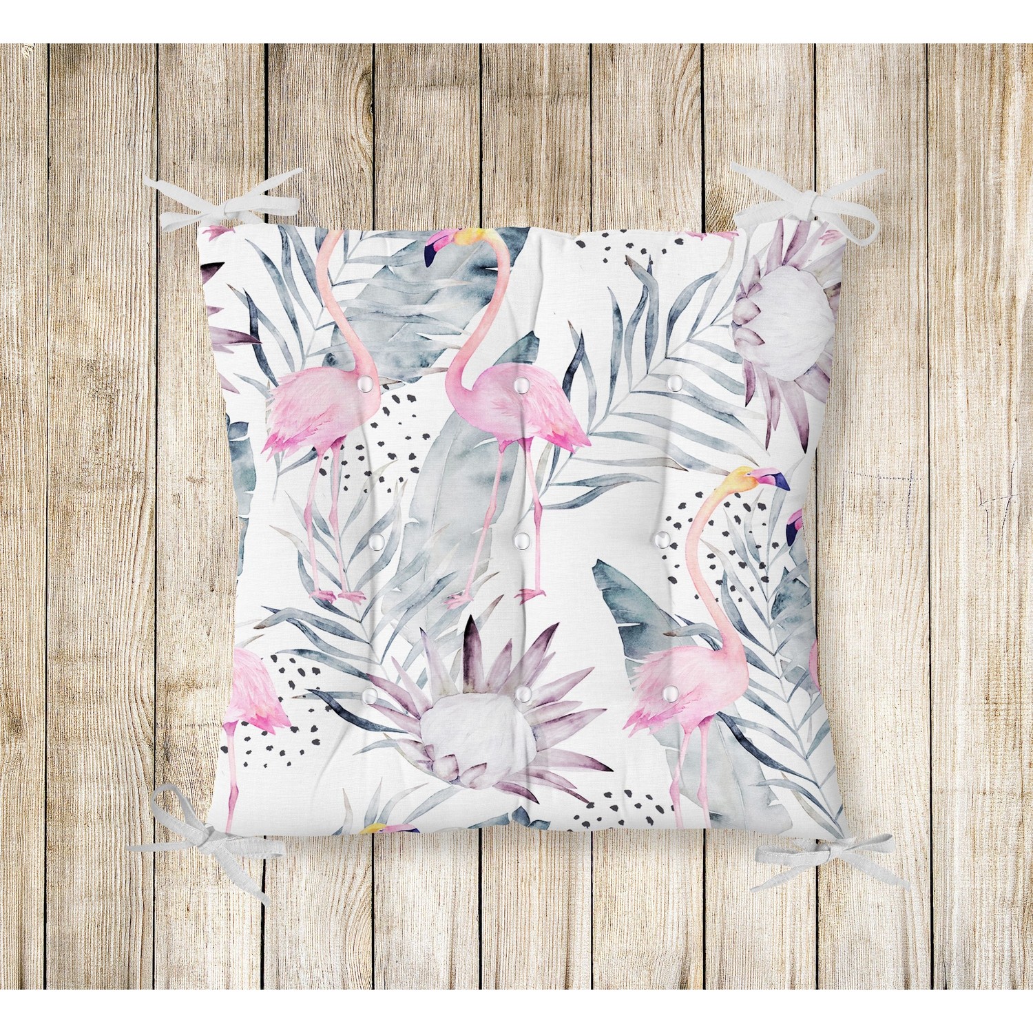 RealHomes Flamingo Desen Pofidik Kare Sandalye Minderi Fiyatı RealHomes Flamingo Desen Pofidik Kare Sandalye Minderi Fiyatı