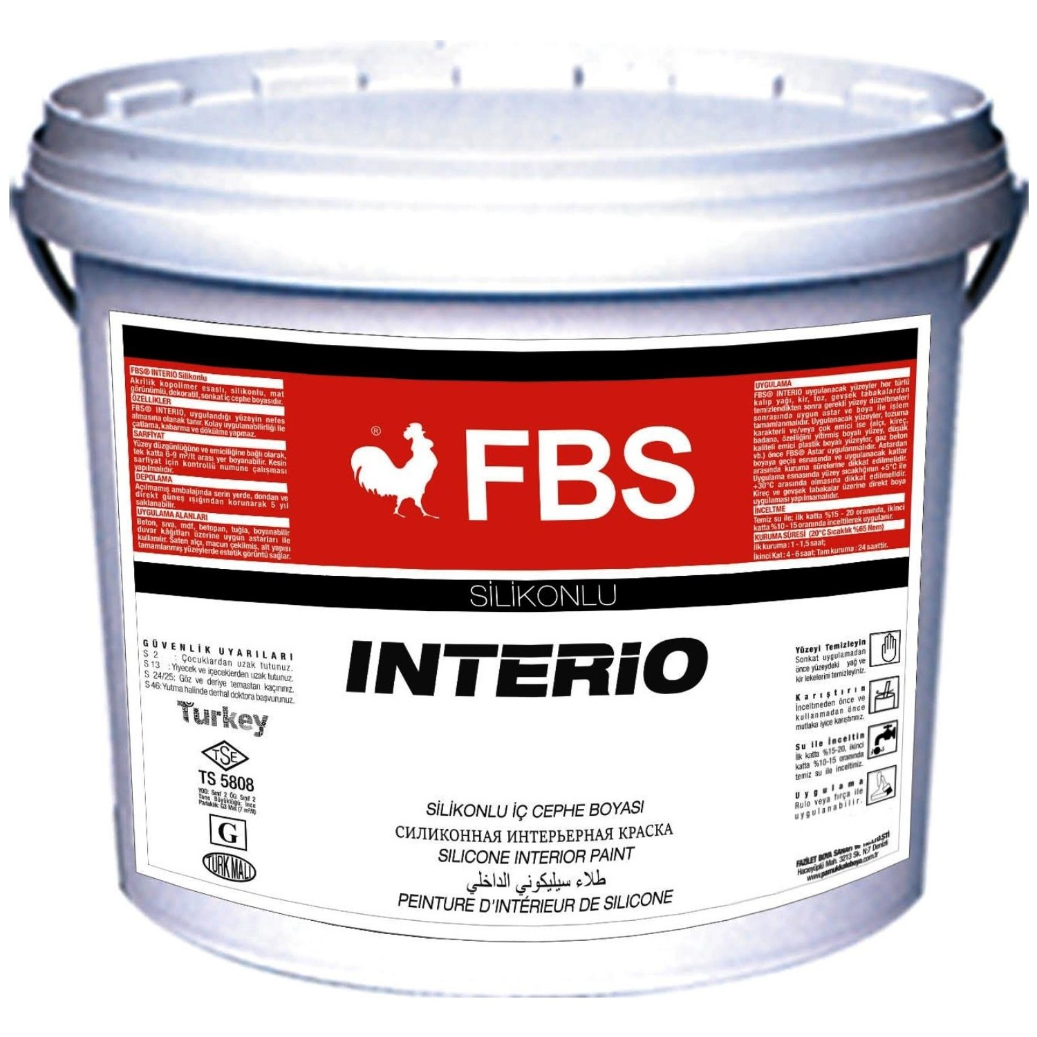 Fbs Silikonlu İç Cephe Boyası 10 kg Limon Sarısı Fiyatı