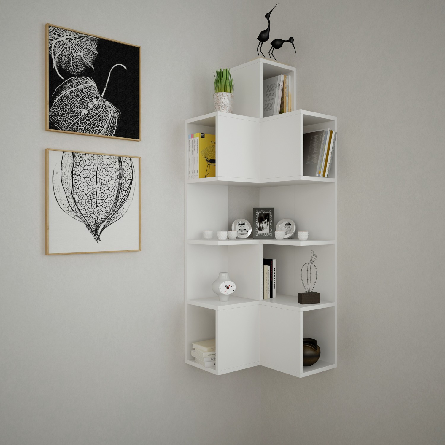 Decormet Leylak 3 Köşe Duvar Rafı Beyaz Fiyatı Taksit Seçenekleri