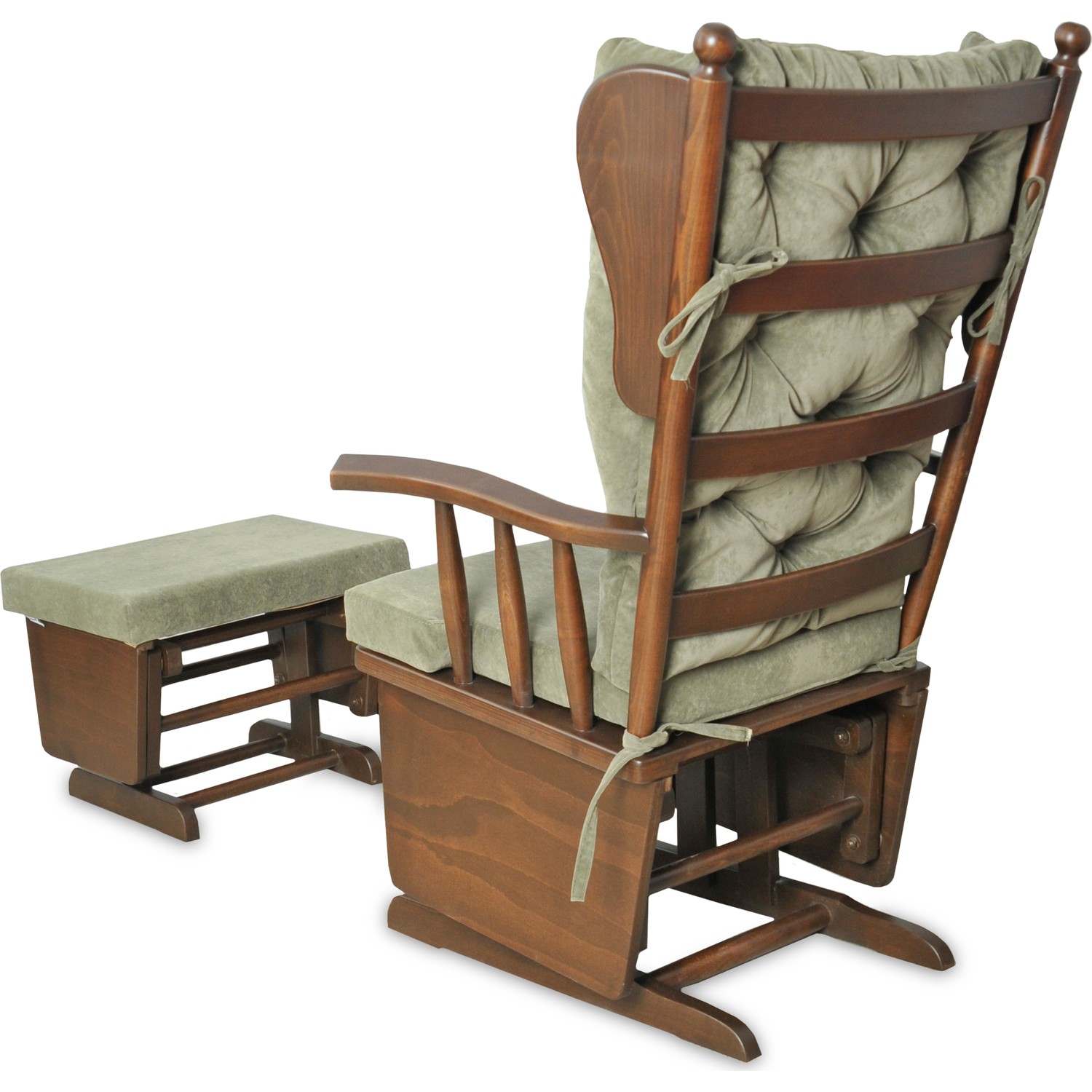 Asedia Puflu Sallanan Sandalye Koyu Ceviz Yeşil Fiyatı