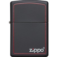 Zippo Black Matte with Border Benzinli Çakmak / 218 ZB