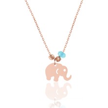 Azuris 925 Ayar Gümüş Aquamarin-Gümüş Toplu Fil Kolye Rchalk1281