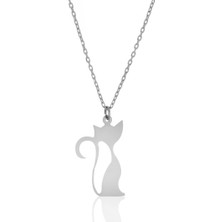 Azuris 925 Ayar Gümüş Kedi Kolye Rchalk1116