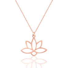 Azuris 925 Ayar Gümüş Lotus Çiçeği Kolye Rchalk1381