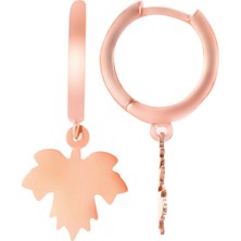 Azuris Silver 925 Ayar Gümüş Çınar Yaprağı Küpe Rchalk2103