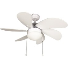 Kaşkar Aydınlatmalı 6 Kanatlı Tavan Vantilatörü 55W Beyaz L36009