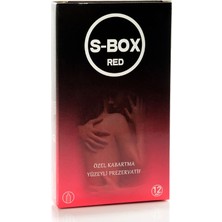 S-Box Kabartma Yüzeyli Prezervatif S-Box Red Condom 12 Adet