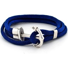 Solfera Lacivert Renkli Sarma Büyük Çapalı Erkek Bileklik Bt406