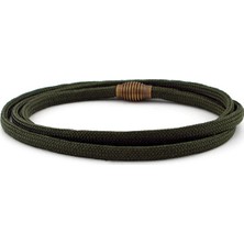 Solfera Paracord Üç Sıra Sarma Haki Yeşil Erkek Bileklik Bt413