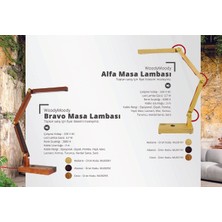 Alfa Masa Lambası - Kestane- Siyah Kablo