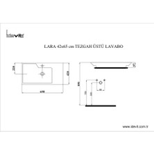 İdevit 65Cm Lara Tezgah Üstü Dolap Uyumlu Lavabo 25 Yıl Garanti