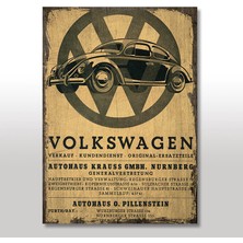 Cakasepetim Ahşap Tablo Volkswagen Afiş 25x35 Cm