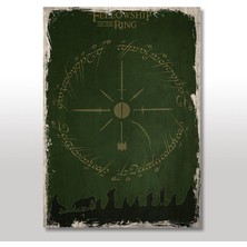 Cakasepetim Ahşap Tablo The Lord of the Rings Eskitme 35x50 Cm
