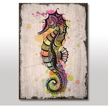 Tablomega Ahşap Tablo Retro Denizatı 35x50 Cm
