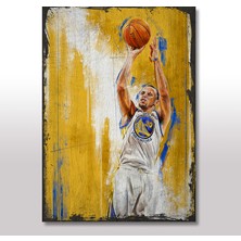 Cakasepetim Ahşap Tablo Stephen Curry Nba 35x50 Cm