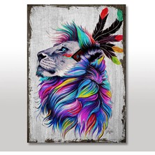 Cakasepetim Ahşap Tablo Kızıldereli Aslan 35x50 Cm