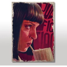 Cakasepetim Ahşap Tablo Ucuz Roman Pulp Fiction 35x50 Cm