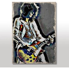 Cakasepetim Ahşap Tablo Jimmy Page Led Zeppelin 35x50 Cm