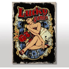 Cakasepetim Ahşap Tablo Şanslı Oyunlar 35x50 Cm