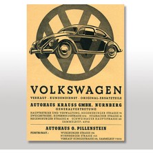 Cakasepetim Ahşap Tablo Volkswagen Afiş 35x50 Cm