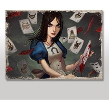 Cakasepetim Ahşap Tablo Alis harikalar diyarında 25x35 Cm