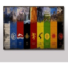 Cakasepetim Ahşap Tablo Game of Thrones Kaleleri 35x50 Cm
