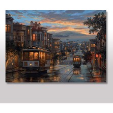 Cakasepetim Ahşap Tablo San Francisco Sokak 25x35 Cm