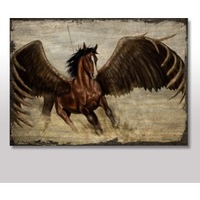 Cakasepetim Ahşap Tablo Kanatlı At Pegasus 25x35 Cm