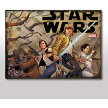Tablomega Ahşap Tablo Star Wars Karikatür Çizim 25x35 Cm