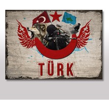 Cakasepetim Ahşap Tablo Şanlı Türk Akeri 25x35 Cm
