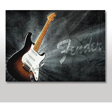 Cakasepetim Ahşap Tablo Fender Guitar 25x35 Cm