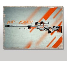 Tablomega Ahşap Tablo Awp Asiimov Eskitme 25x35 Cm