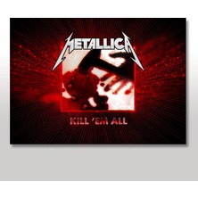 Cakasepetim Ahşap Tablo Petallica kill em all Poster 25x35 Cm