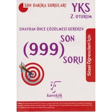 Karekök Yayıncılık YKS Sınavdan Önce Çözülmesi Gereken Son 999 Soru Sözel Öğrenciler İçin
