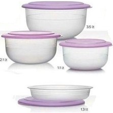 Tupperware Kristalin Set 4'Lü ( Saklama Kabı ) Hasgül