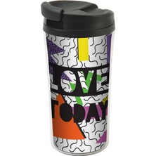 Allmug İç-Dış Plastik Termos -Love Today