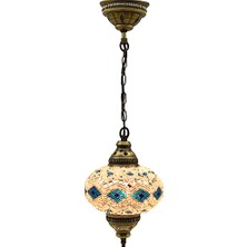 Büyük Otantik Tavan Sarkıt Avize Mozaik Lamba Gece Lambası