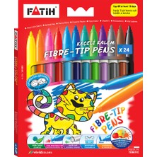 Fatih Keçeli Boya Kalemi 24 Renk Karton Su Bazlı Mürekkep ile Kokusuz ve Sağlıklı