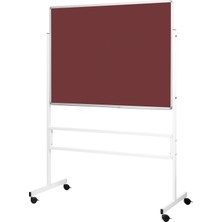 Penguen 90 Cm  X 120 Cm  Mobil Ayaklı Tek Yüzlü Bordo Kumaşlı Pano