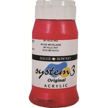 Daler Rowney System 3 Akrilik Boya 500ml - Metallic Red 720